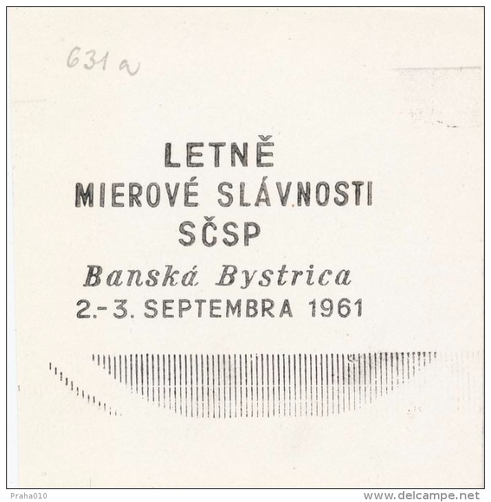 J1814 - Czechoslovakia (1945-79) Control Imprint Stamp Machine (R!): Summer Peace Ceremony Of The SCSP 1961 - Proofs & Reprints