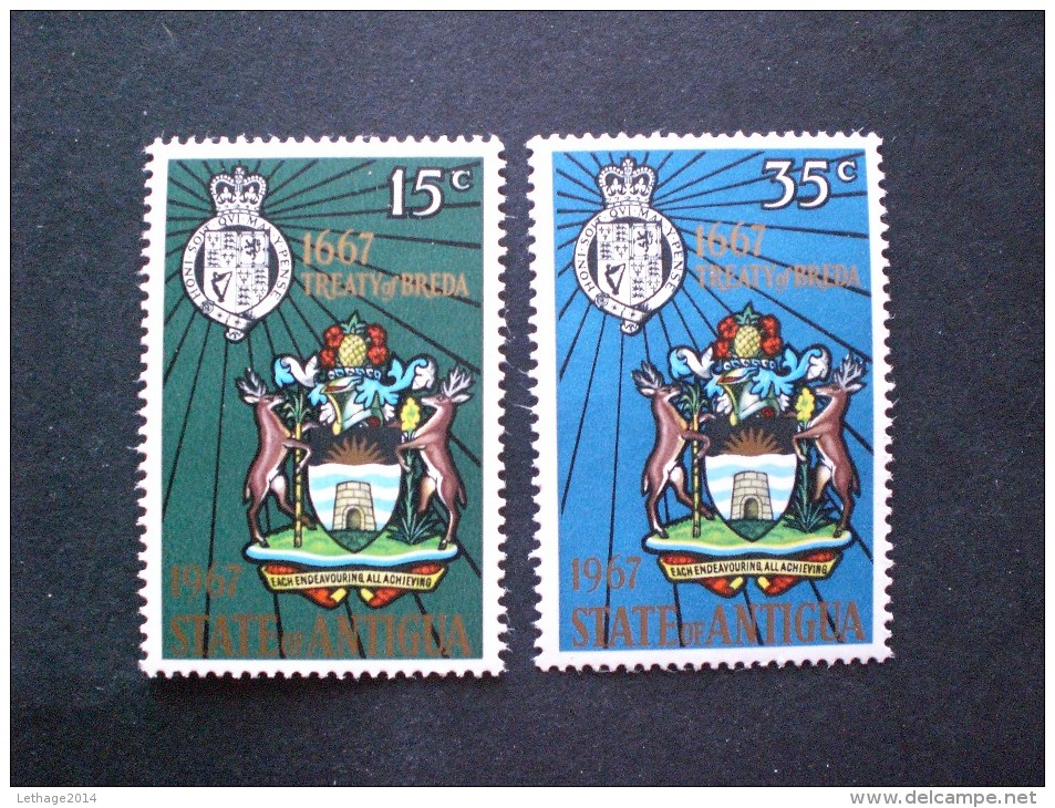 STAMPS ANTIGUA 1967 Coat Of Arms; The 300th Anniversary Of Treaty Of Breda - 1960-1981 Autonomie Interne