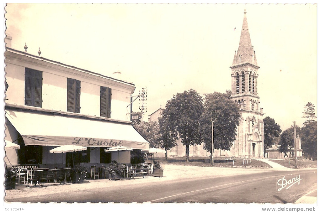 33 SAINT JEAN D'ILLAC  PLACE EGLISE CAFE L'OUSTAL 1964 - Autres & Non Classés