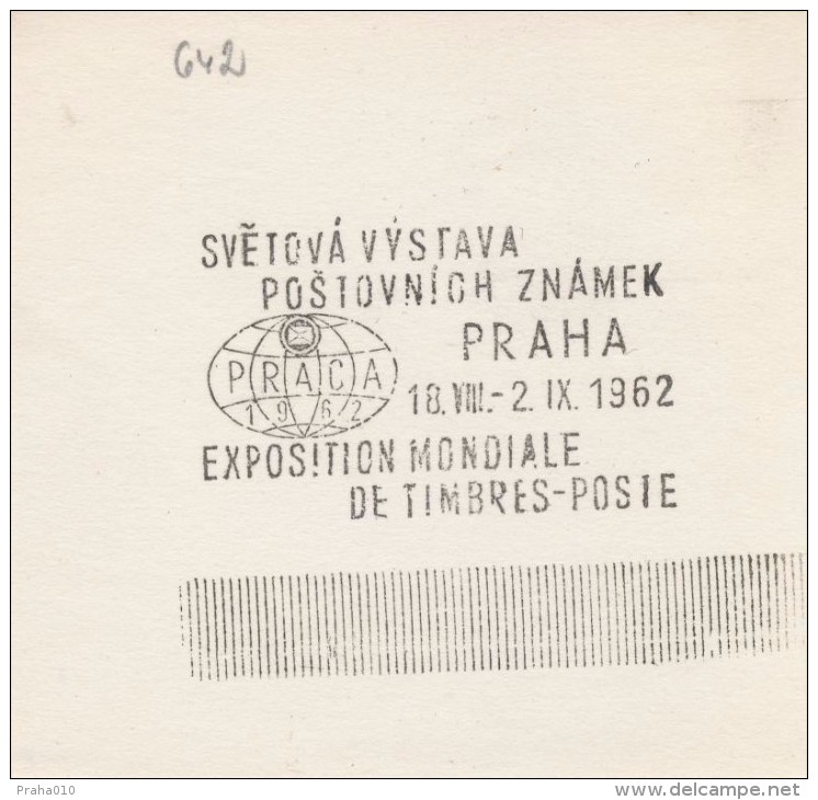 J1828 - Czechoslovakia (1945-79) Control Imprint Stamp Machine (R!): The World Stamp Exhibition PRAGA 1962 (CZ) - Proofs & Reprints