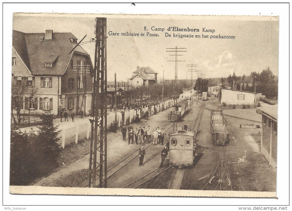 CPA - Camp D'ELSENBORN - Gare Militaire Et Poste - De Krijgstatie En Het Postkantoor - Statie  // - Bütgenbach