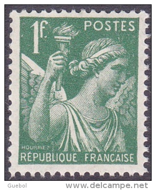 France Iris De G. Hourriez - N°  432 ** Le 1f Vert - 1939-44 Iris