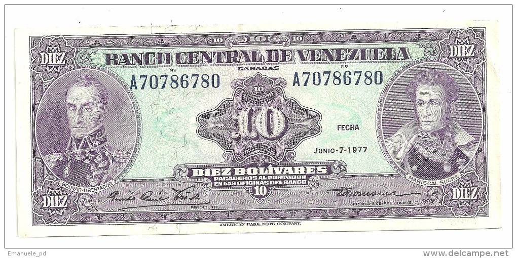 Venezuela 10 Bolivares 07/06/1977 - Venezuela