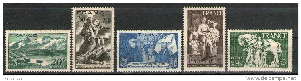 N° 582* à 586* - Unused Stamps