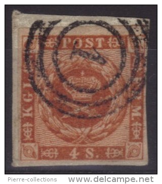 Danemark N° 8 Oblitéré - Oblitération Cercle 1 "Copenhague" Sur Fragment - Used Stamps