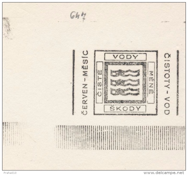 J1834 - Czechoslovakia (1945-79) Control Imprint Stamp Machine (R!): June - The Month Of Purity - Water (CZ) - Proofs & Reprints