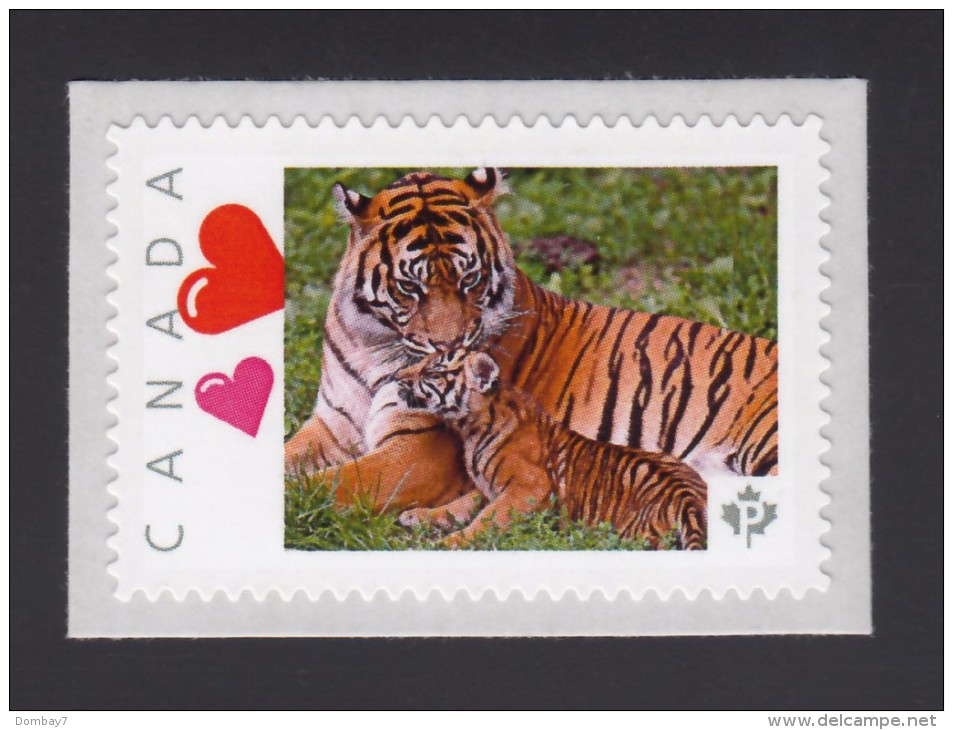 TIGER, TIGRESS With A CUB Picture Postage Mint, Unused Stamp, Canada  2014 [p6ab4/2] - Big Cats (cats Of Prey)