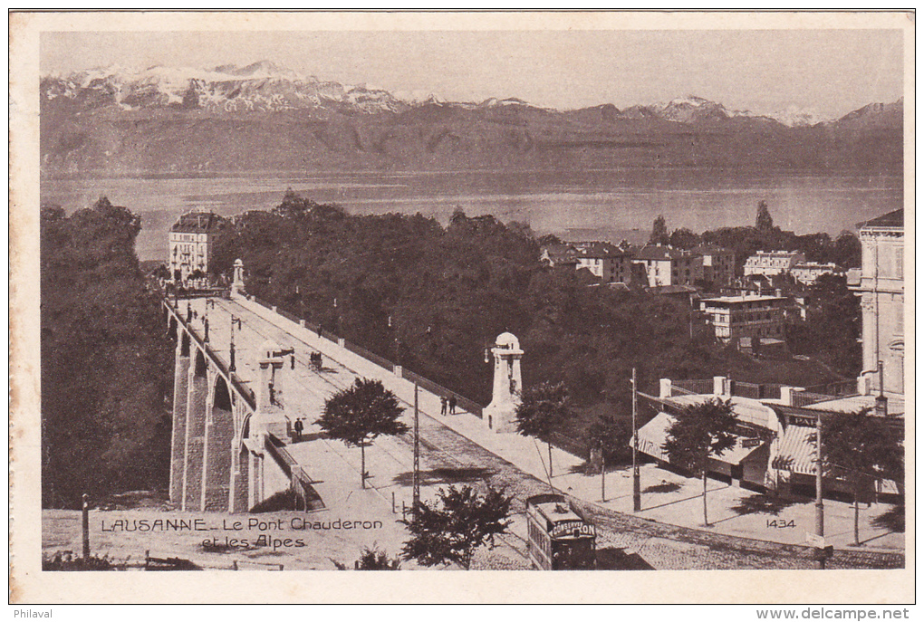 Lausanne  : Le Pont Chauderon - Obl. 21.IX.1917 - Lausanne