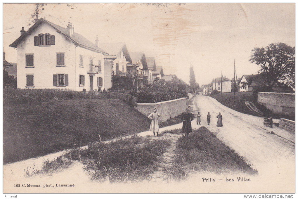 PRILLY : Les Villas - Carte Animée Oblitérée Le 19.1.1908 - Prilly