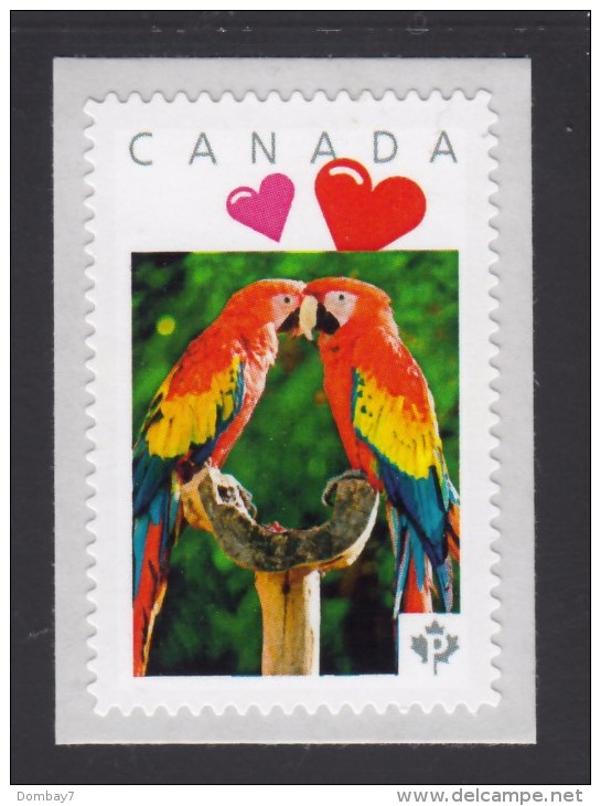 TWO PARROTS Picture Postage Mint, Unused Stamp, Canada  2014 [p6sn3] - Parrots