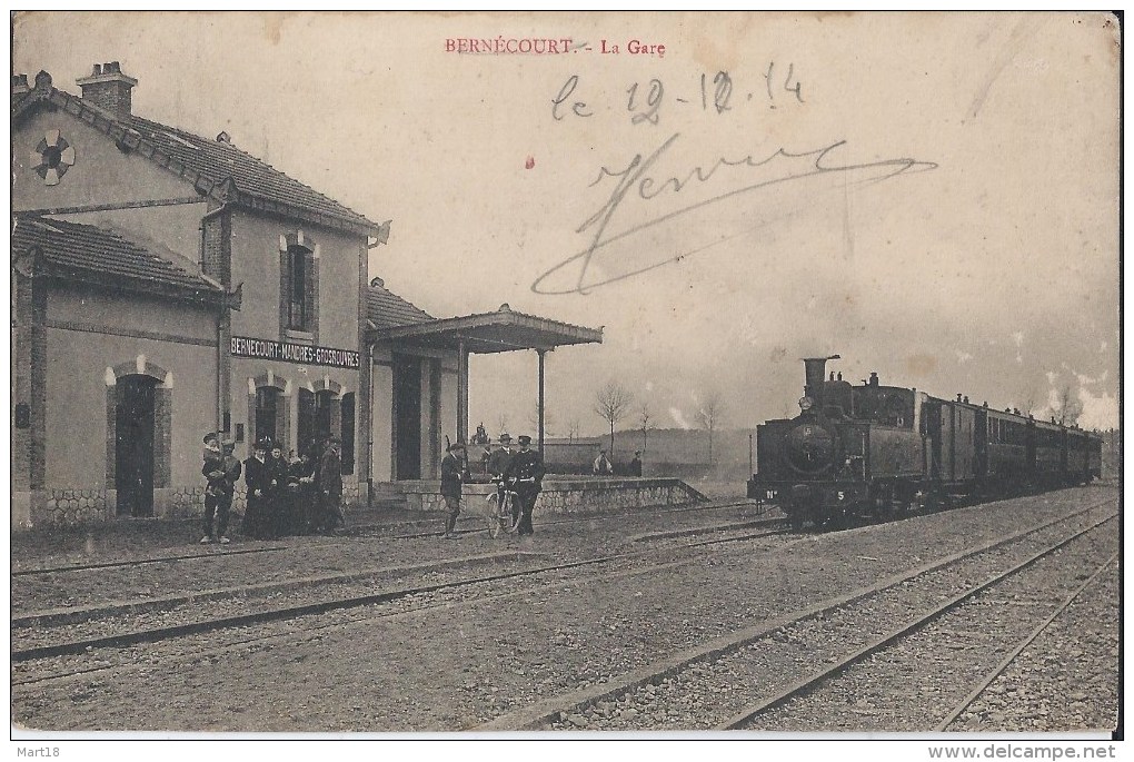 54 - BERNECOURT - La Gare - Train - 1914 - - Autres & Non Classés