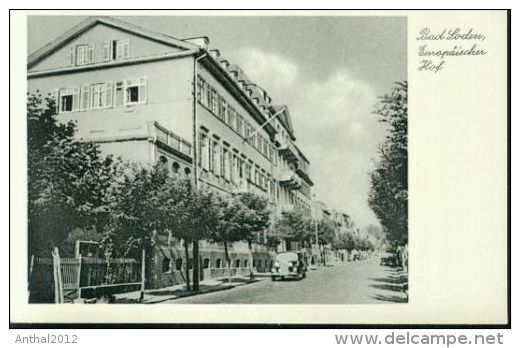 Bad Soden Taunus PKW Vor Dem Hotel Europäischer Hof Sw 50er - Bad Soden