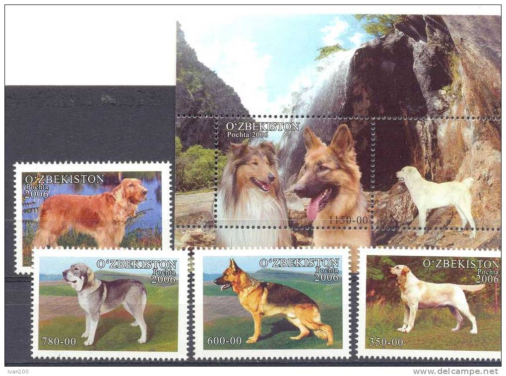 2006. Uzbekistan, Dogs Of Uzbekistan, 4v + S/s, Mint/** - Oezbekistan