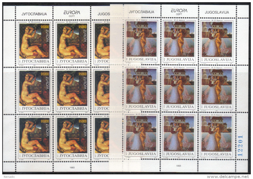 Yugoslavia,Europa CEPT 1993.,sheets,MNH - Unused Stamps