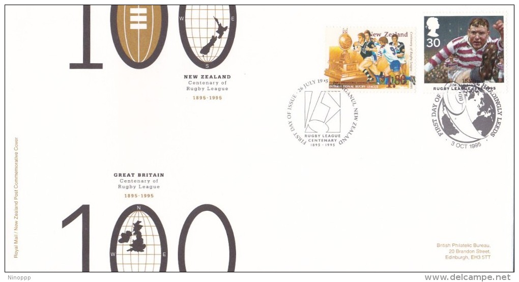 New Zealand  1995 Centenary Of Rugby League  Souvenir Cover - Lettres & Documents