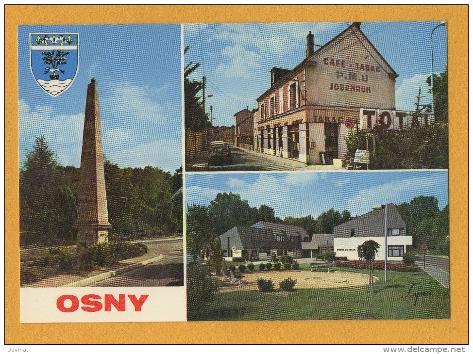 95 Osny Multivues La Colonne , La Rue Aristide Briand , La Mairie Et La Poste - Osny