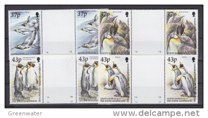 South Georgia 2000 King Penguins 4v Gutter ** Mnh (22046) - Géorgie Du Sud