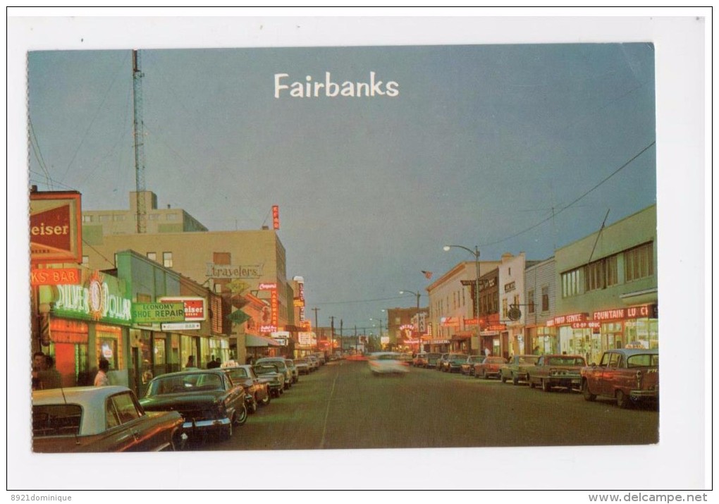 Fairbanks , Second Avenue - Main Business Street - Old Cars - Fairbanks
