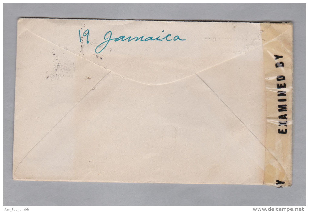 JAMAICA Kingston Luftpost Zensur Brief Nach New-York - Jamaica (...-1961)