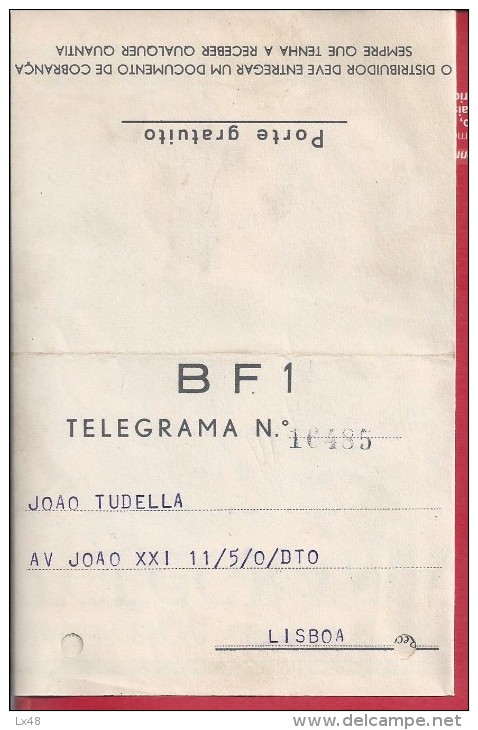 Telegram Happy Holidays,mod.72 BF.Sent Mozambique 1963,via Marconi.Hole File.Stationery.Telegramm Frohe Feiertage.3 Scan - Storia Postale