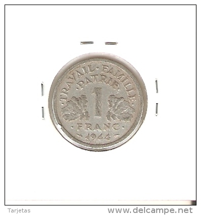 MONEDA DE FRANCIA DE 1 FRANCO DEL AÑO 1944 C PEQUEÑA (COIN) - Otros & Sin Clasificación