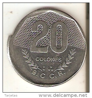 MONEDA DE COSTA RICA DE 20 COLONES DEL AÑO 1985 MAL ACUÑADA (RARA) - Costa Rica