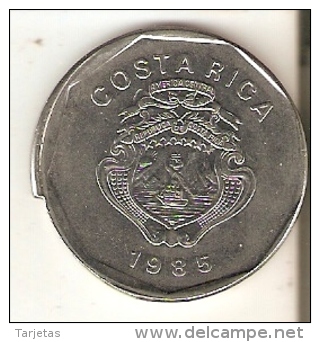 MONEDA DE COSTA RICA DE 20 COLONES DEL AÑO 1985 MAL ACUÑADA (RARA) - Costa Rica