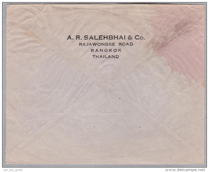 Thailand Siam 1940-10-12 Bangkok A.V.2 Flugpost Brief Nach New-York USA - Thaïlande