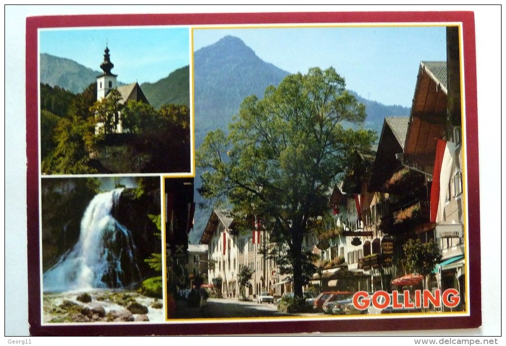 Golling - Salzburger Land - Österreich - Salzburg - Kirche Wasserfall - AK Gelaufen Mit Briefmarke - Golling