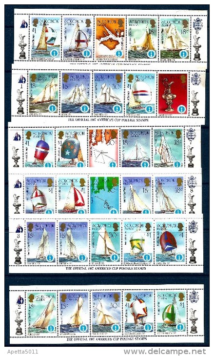 1987 SALOMON  Barche A Vela    Serie Cpl Nuova ** MNH - Isole Salomone (1978-...)