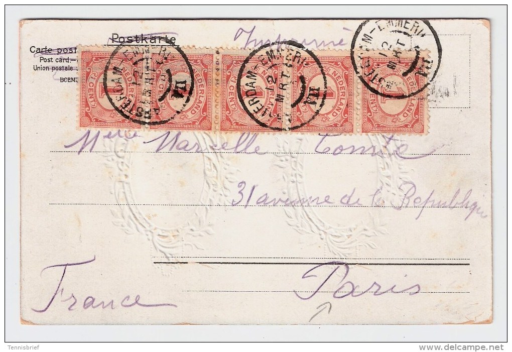 NL, 1907, Bahnpost Nach Paris,     #2059 - Chemins De Fer