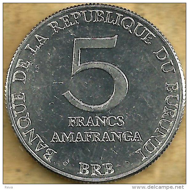 BURUNDI 5 FRANCS INSCRIPTIONS FRONT EMBLEM BACK 1980 AUNC KM? READ DESCRIPTION CAREFULLY !!! - Burundi