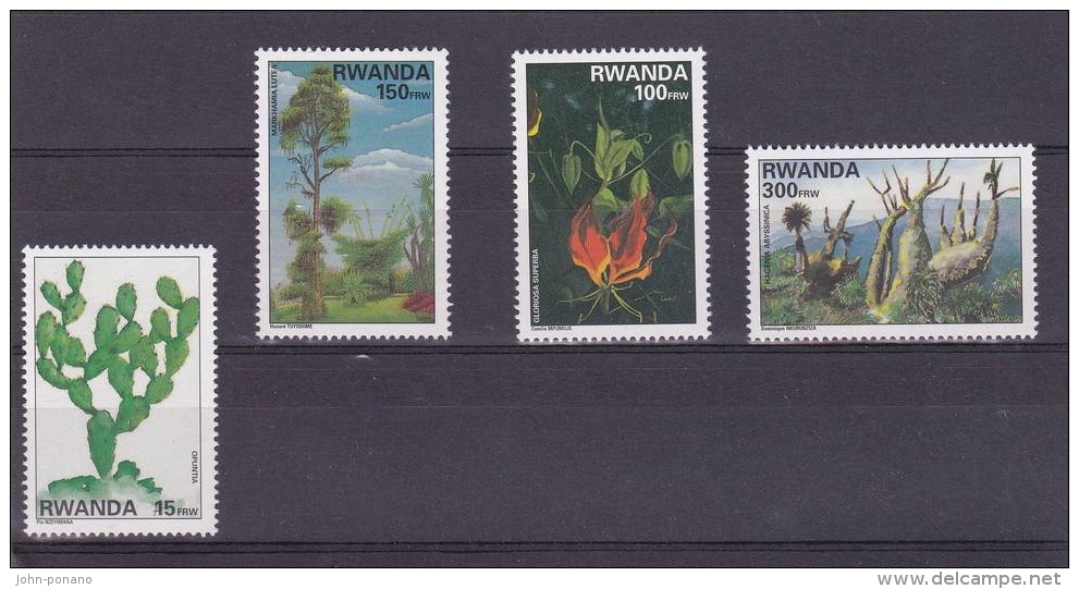 9] Série Complete Set ** Rwanda Flore Flora Cactus 1997 - Neufs