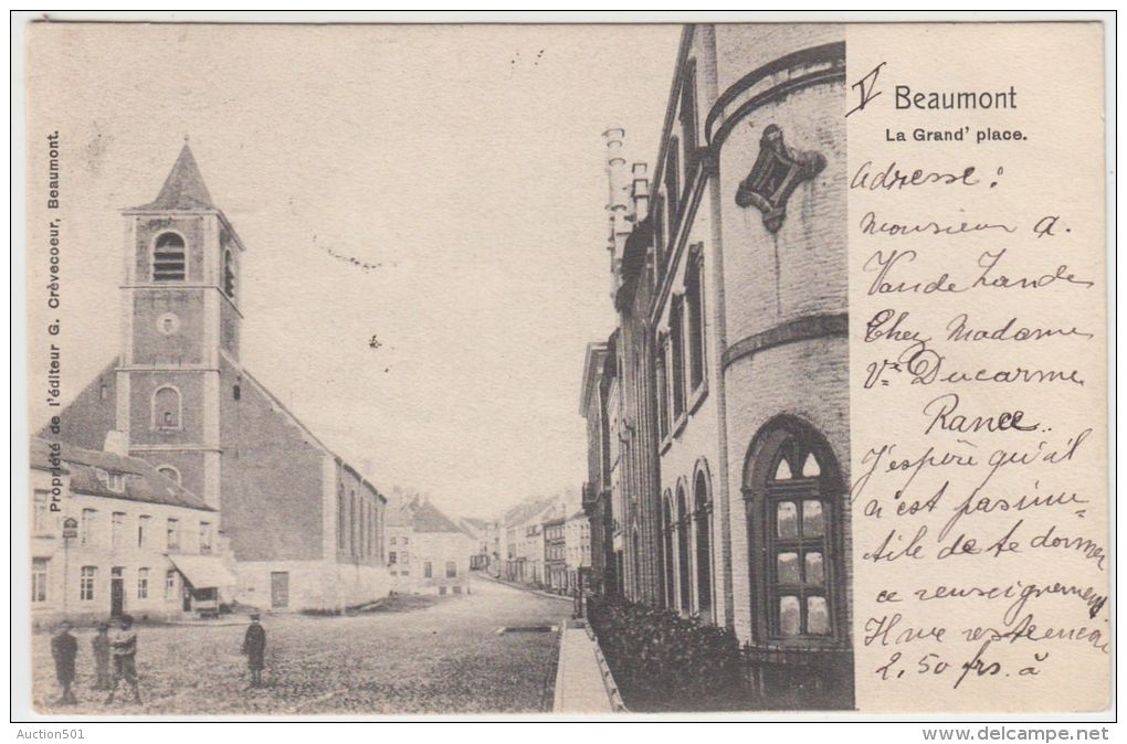 25255g  GRAND'PLACE - EGLISE - Beaumont - 1903 - Beaumont