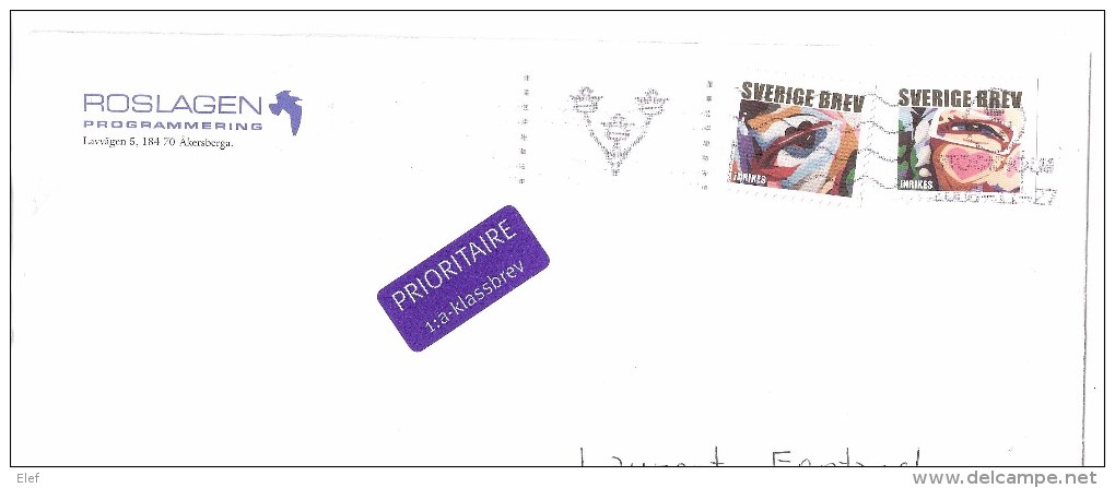 SVERIGE / Suede /  Sweden, Lettre / Cover  Stockholm ,avec Timbres BREV INRIKES  Coeur / Heart / Herz, 2008, TB - Brieven En Documenten