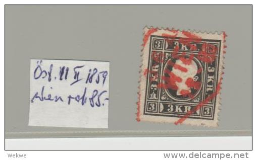 Öst 11 II - ÖSTERREICH - 1859, Wien , Stempel In Rot - Gebraucht