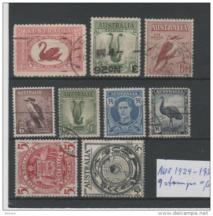 Aus 1929 - 1954, 9 Stamps  - Kleines Lot O - Used Stamps