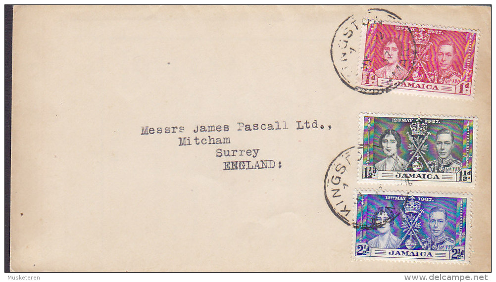 Jamaica Ersttags Brief FDC Cover KINGSTON 1937 King George VI. Coronation Complete Set - Jamaica (...-1961)