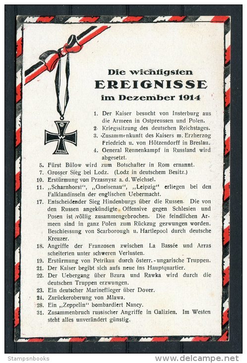 WW1 Germany Kriegsereignisse Flag Postcard December 1914 - Patriotic