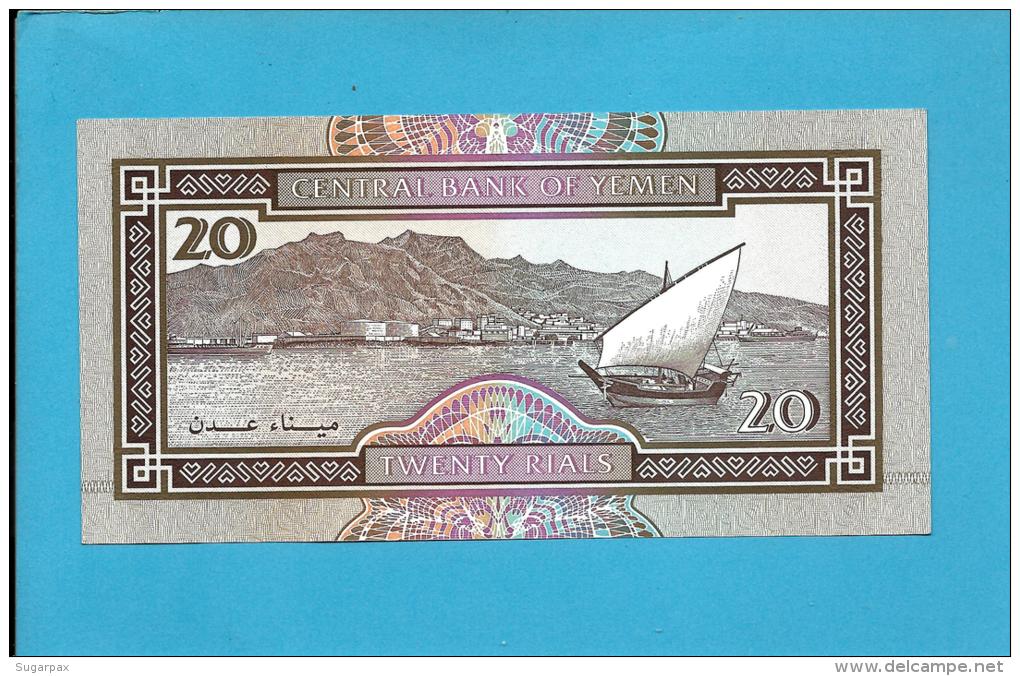 YEMEN ARAB REPUBLIC - 20 RIALS -  ND ( 1990 ) - P 26.b -  Sign. 8 - UNC. - Central Bank Of Yemen - 2 Scans - Yémen