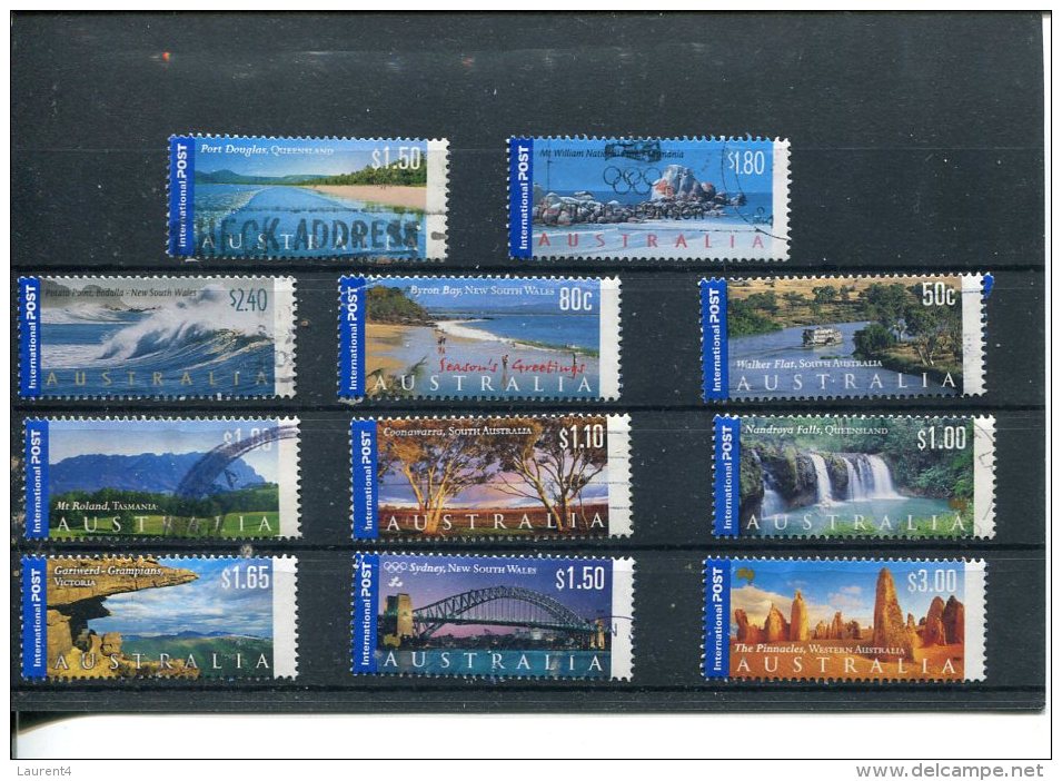 (stamps 475 - 4-60-2015) Australia Used Stamps - International Post (11 Stamps) - Usados