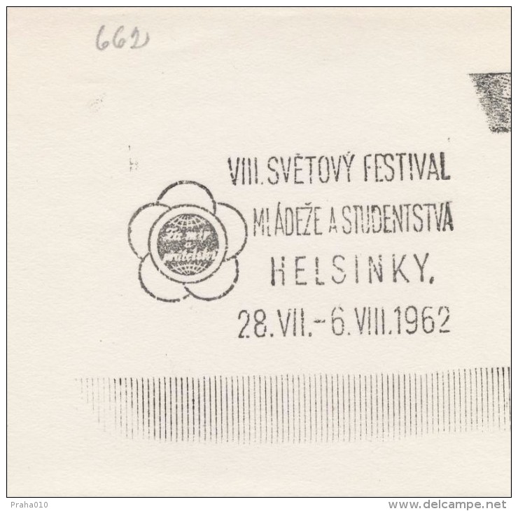 J1879 - Czechoslovakia (1945-79) Control Imprint Stamp Machine (R!): World Festival Of Youth And Students, Helsink 1962 - Proofs & Reprints