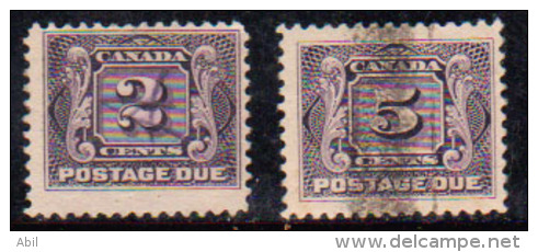 Canada 1906 N°Y.T. : TT. 2 Et 3 Obl. - Other & Unclassified