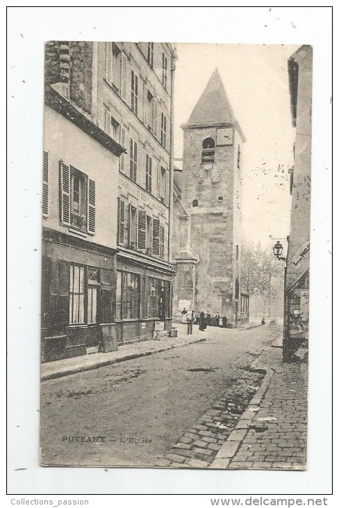 Cp , 92 , PUTEAUX , L'église , Voyagée 1906 - Puteaux