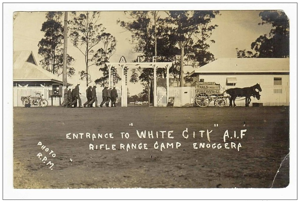 Australia, Queensland (QLD), Brisbane, Enoggera, White City Army Camp & Rifle Range, AIF, ANZAC, Photo Postcard (FAULTS) - Brisbane