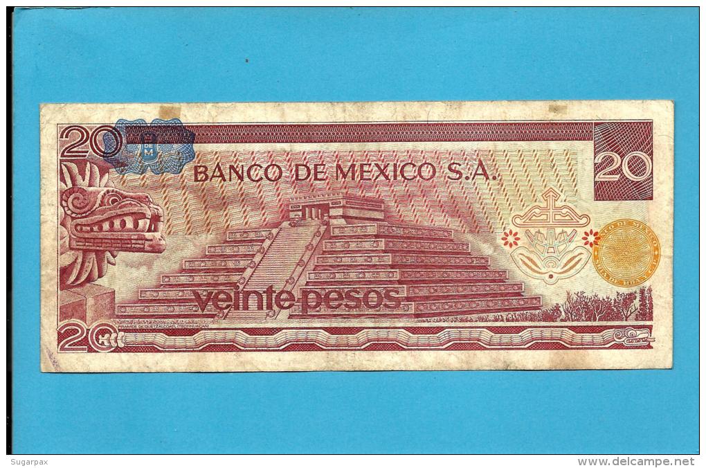 MEXICO - 20 PESOS - 8.7.1976 - Pick 64.c - Série CT - MORELOS - 2 Scans - Mexique