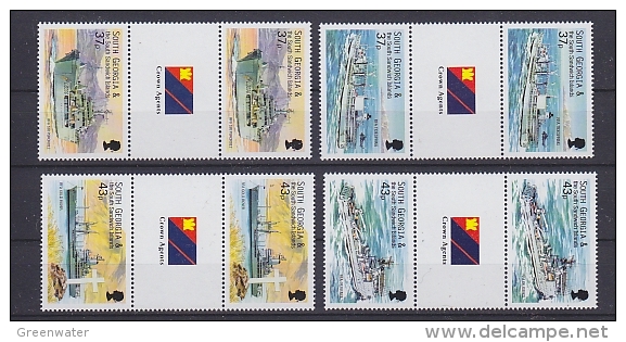 South Georgia 2001 Auxiliary Fleet 4v Gutter  ** Mnh (22090) - South Georgia