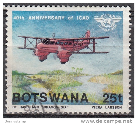 Botswana, 1984 - 25t Dragon Rapide - Nr.352 Usato° - Botswana (1966-...)