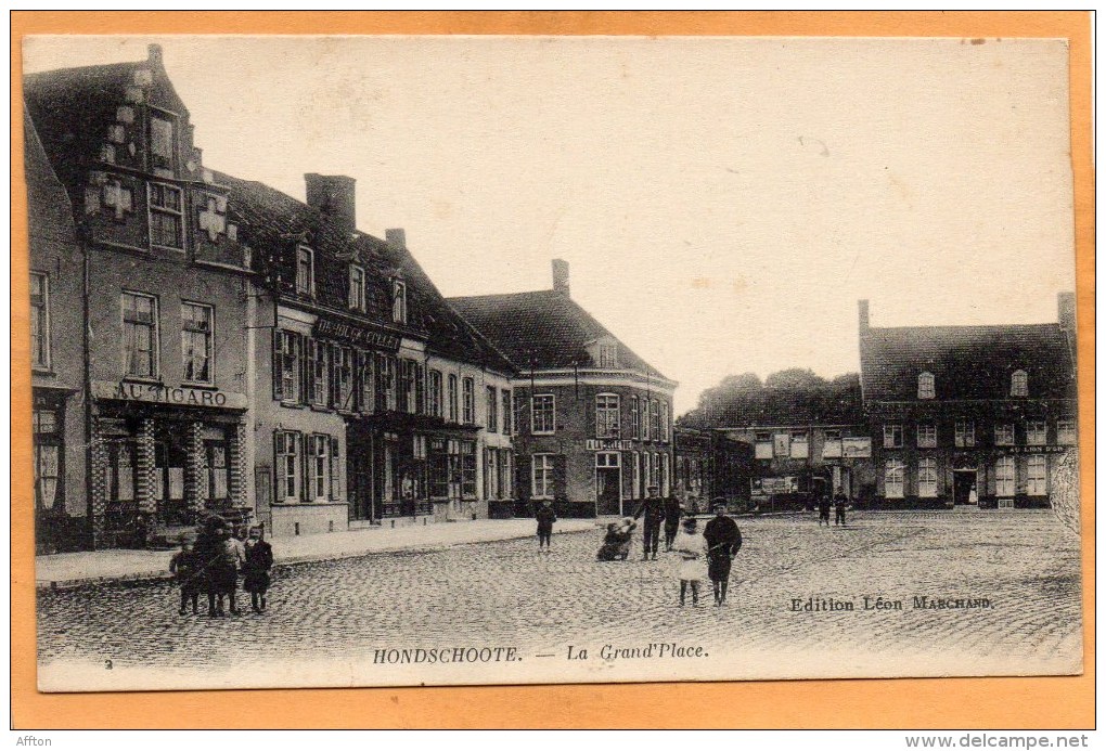 Hondschoote La Grand Place 1910 Postcard - Hondshoote