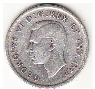 CANADA  1938     25 CENT. GEORGE VI.ARGENT(PLATA)  TTB. CN 4366 - Canada